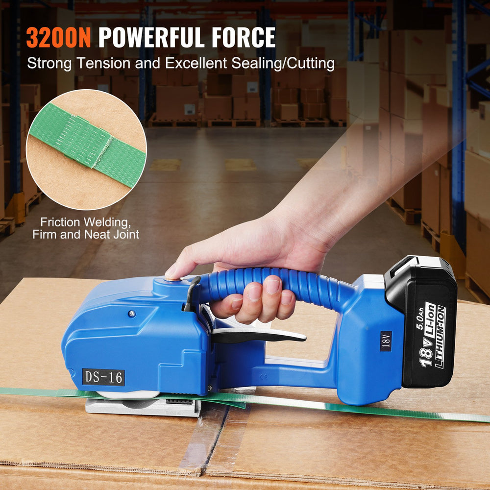 Vevor Strapping Machine Automatic Electric Tool for 0.35"-0.63" PP/PET Straps with Dual 5000mAh Batteries New