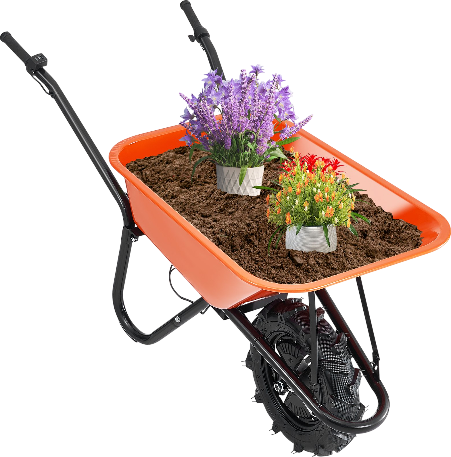 Vevor Electric Wheelbarrow Cart 4 Cu. Ft. 500W Single Wheel 330 Lbs Capacity New
