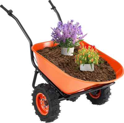 Vevor Electric Wheelbarrow Cart 4.5 Cu. Ft. 500W Dual Wheel 573 lbs Capacity New