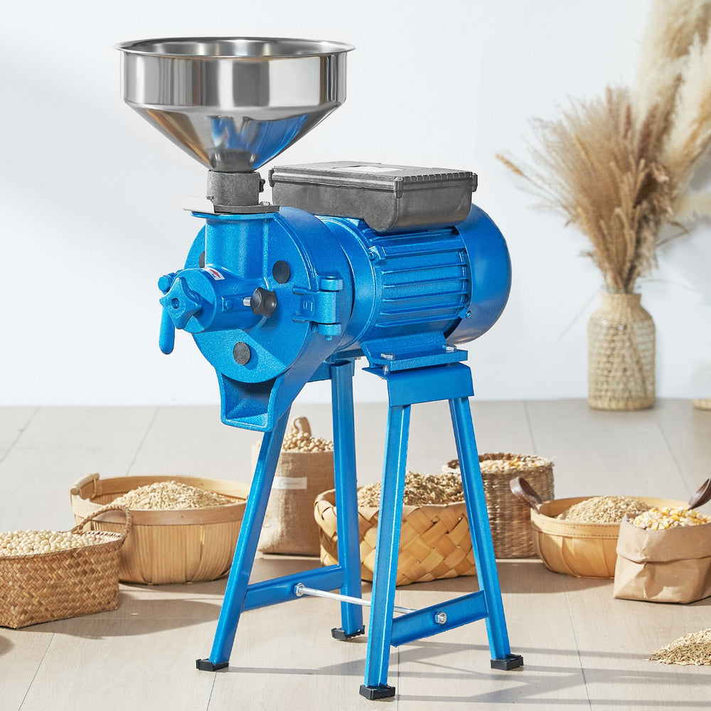 Vevor Grain Mill Electric 1500W 110V Grinder with Funnel Dry and Wet Grinder Adjustable Thickness New