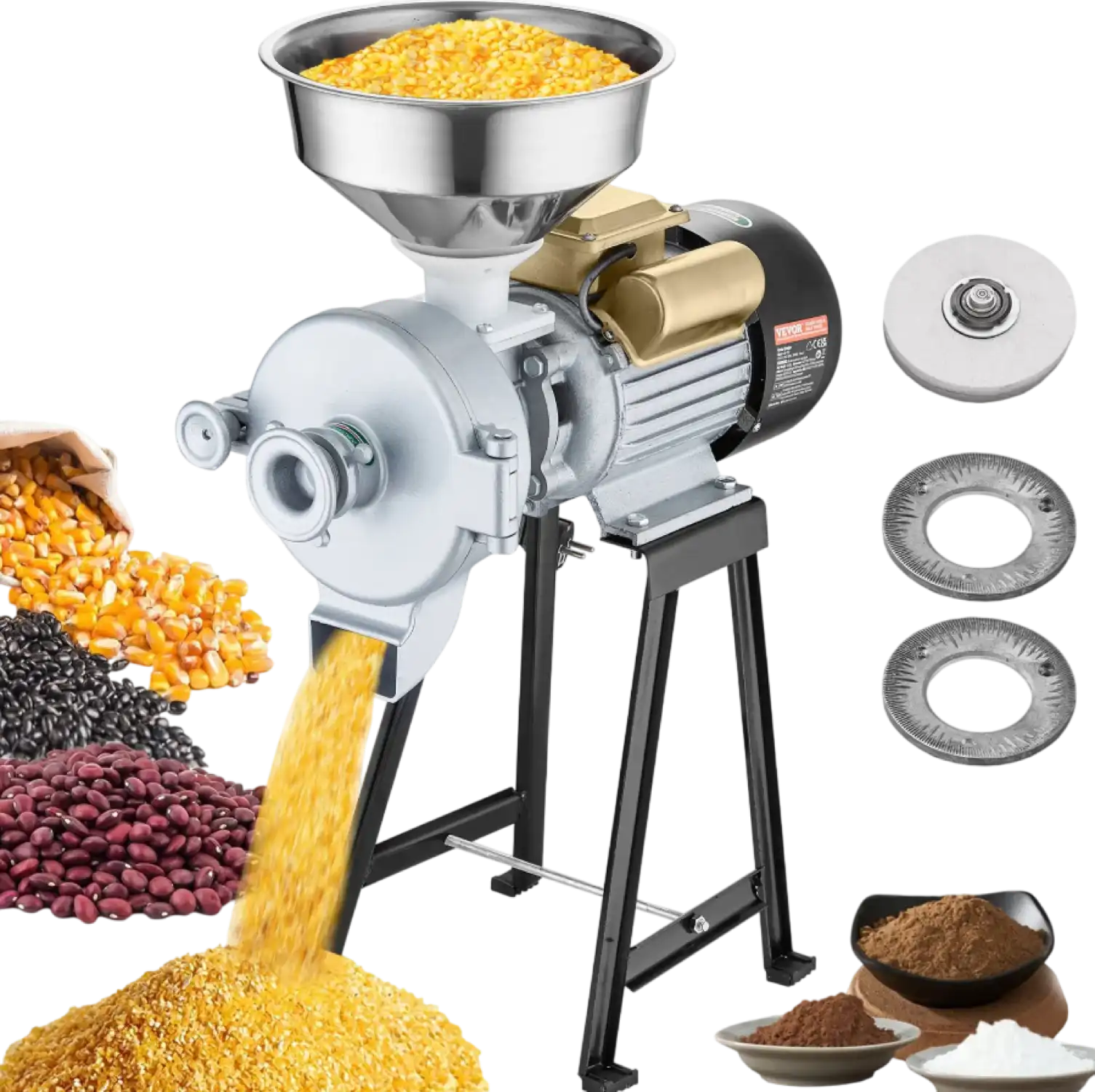 Vevor Electric Grain Grinder 3000W Wet and Dry Mill for Corn Wheat and Flour New