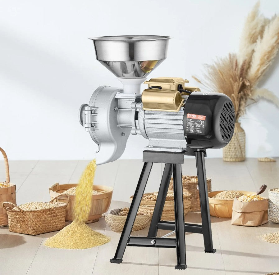 Vevor Electric Grain Grinder 3000W Wet and Dry Mill for Corn Wheat and Flour New