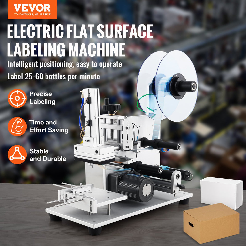 Vevor Flat Labeling Machine 25/60 PCS/Min Electric Applicator for Size Range 4.7" x 5.9" x 0.98-3.54" New