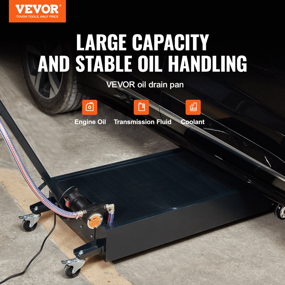 Vevor Oil Drain Pan 20 Gal. Low Profile 180W Electric Pump 8.2' Hose and Folding Handle New