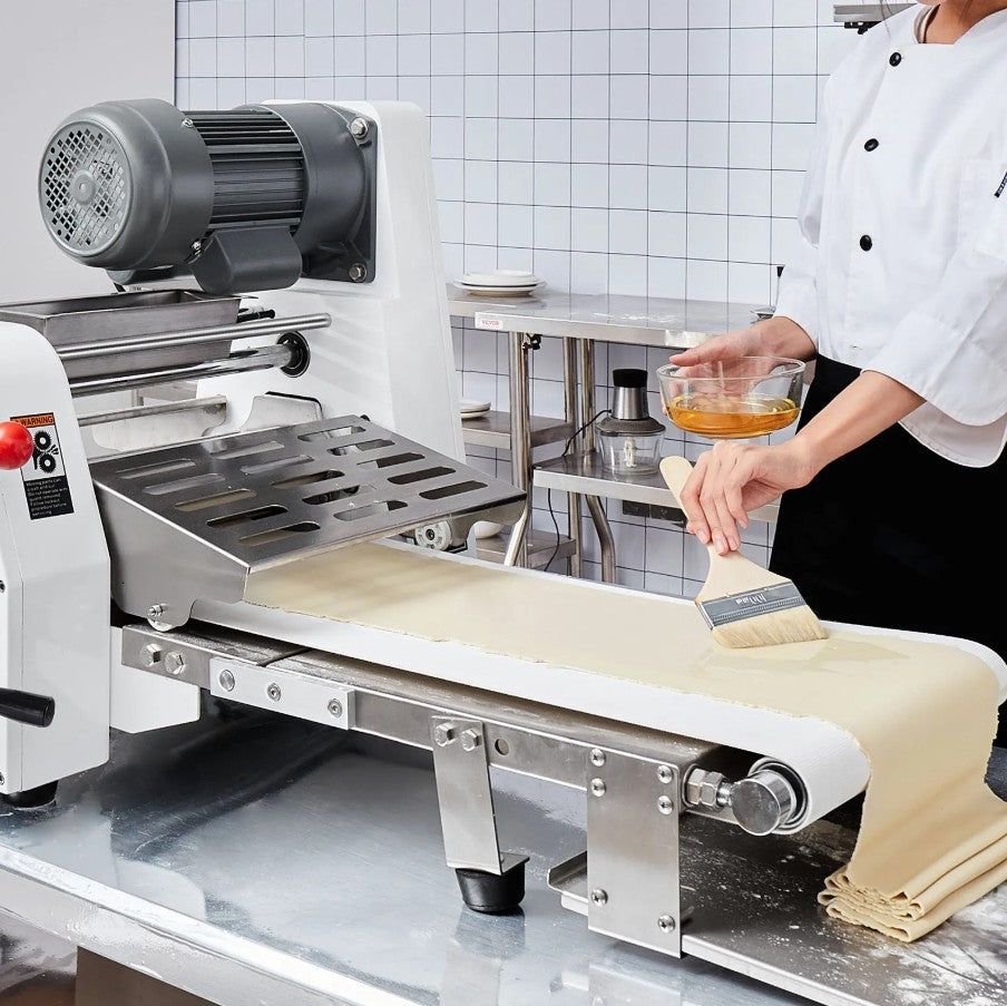 Vevor Commercial Electric Dough Sheeter 15.7" Pastry Roller with Adjustable Thickness New