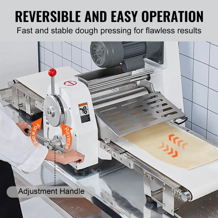 Vevor Commercial Electric Dough Sheeter 15.7" Pastry Roller with Adjustable Thickness New