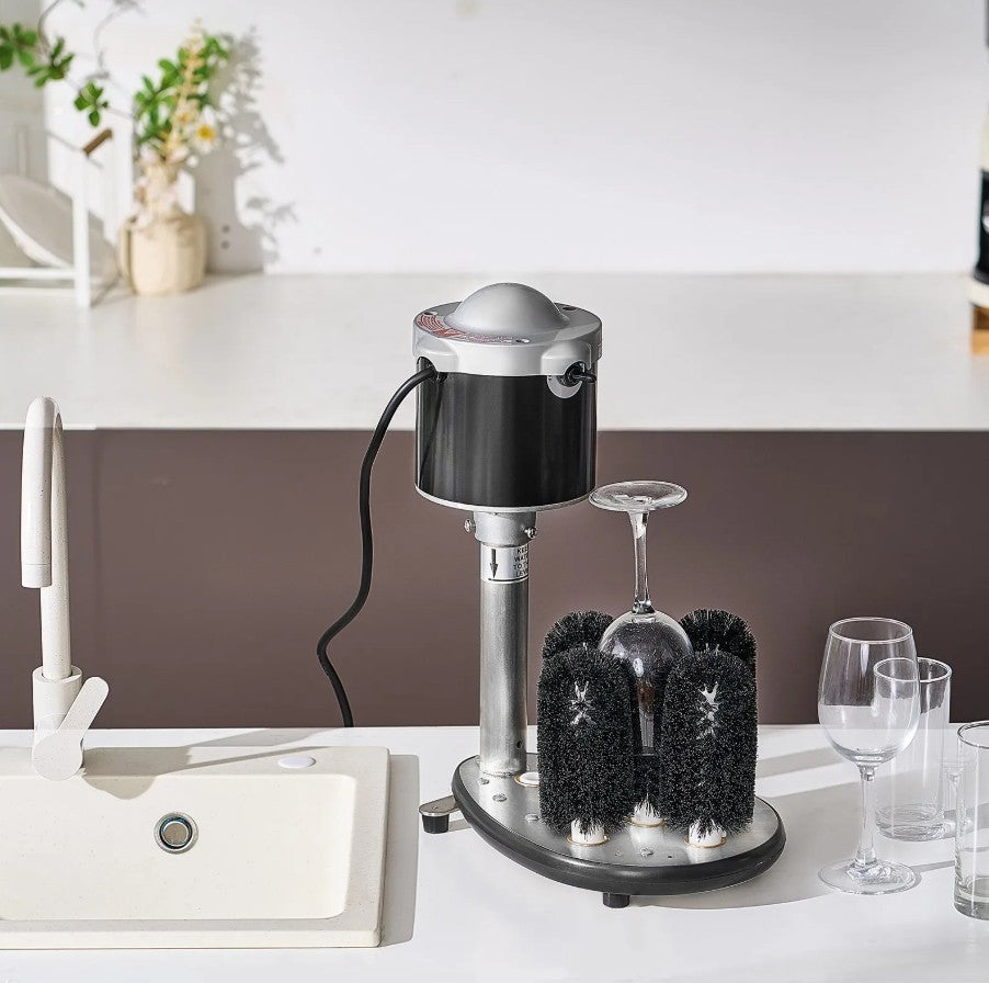 Vevor Electric Glass Washer 5-Brush  360° Cleaner 600 Glasses/Hour New