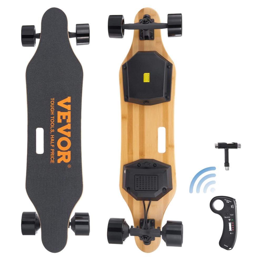 Vevor Electric Longboard Skateboard 36.6" 25 MPH 11.2-Mile Range with Remote Control New