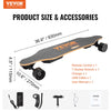 Vevor Electric Longboard Skateboard 36.6" 25 MPH 11.2-Mile Range with Remote Control New