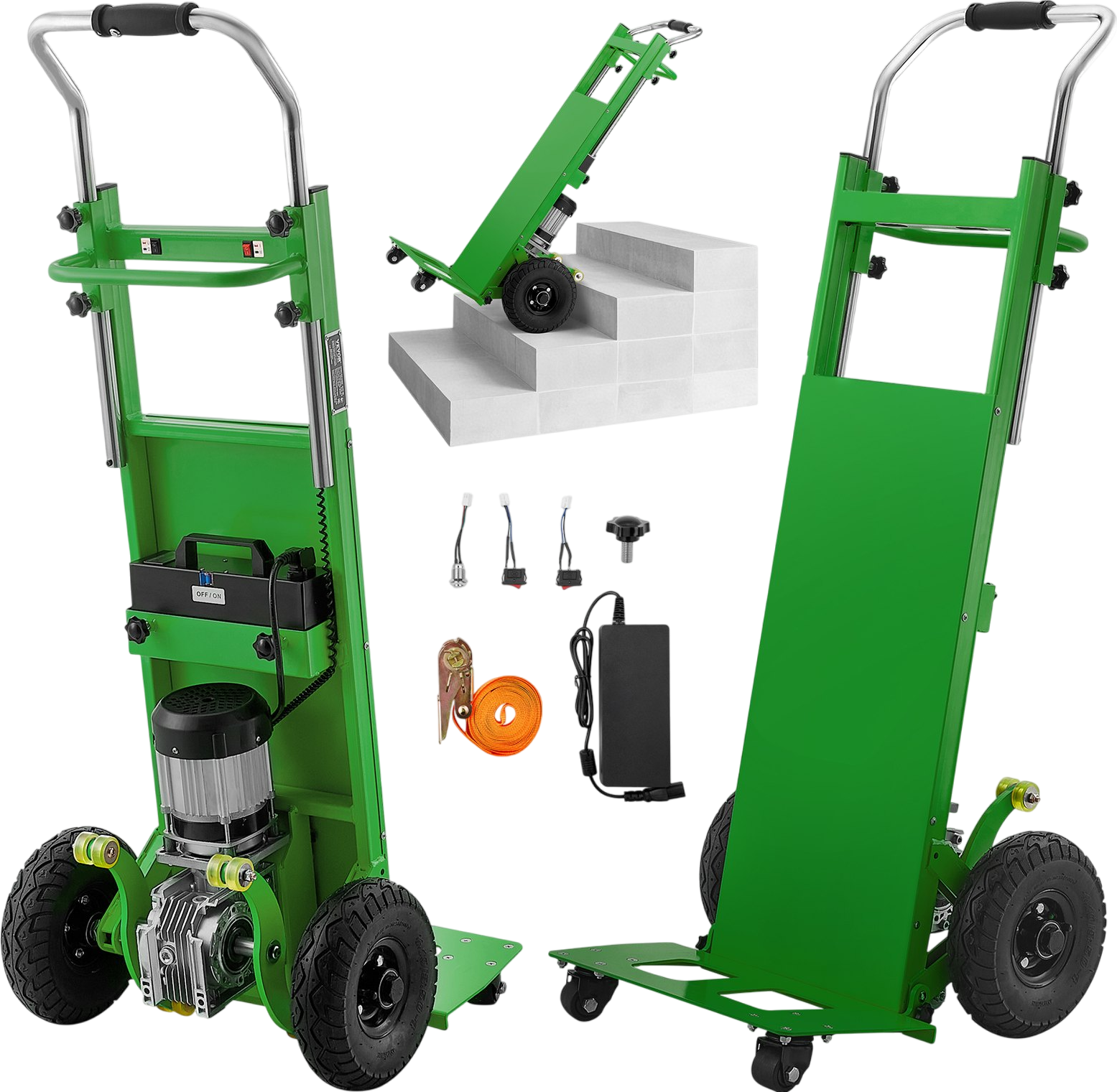Vevor Dolly 880 Lbs Electric Stair Climbing System 500W Dual Speed and Anti-Slip Wheels New