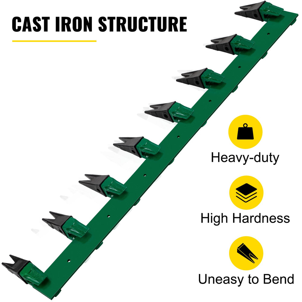 Vevor Bolt-On Tooth Bar for 64" Bucket 8 Weld-On Shanks with 7" Replaceable Teeth Heavy Duty New