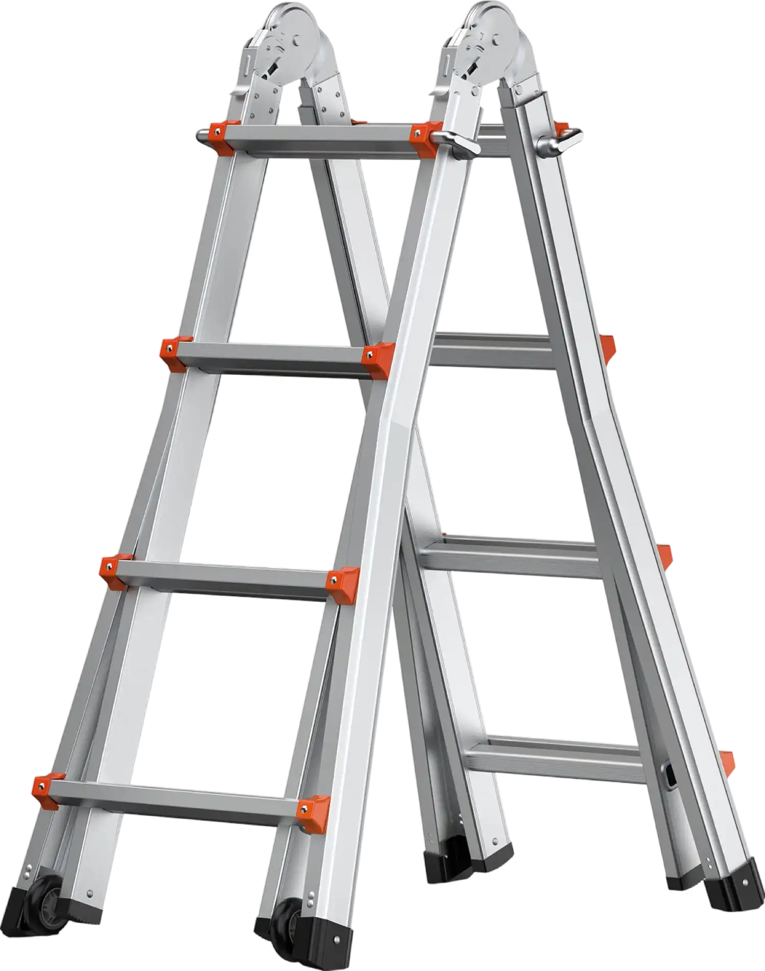 Vevor Telescoping A-Frame Ladder 13' Aluminum 330 Lb Capacity with Wheels New