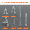 Vevor Telescoping A-Frame Ladder 17' Aluminum 330 Lb Capacity with Wheels New
