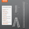 Vevor Telescoping A-Frame Ladder 17' Aluminum 330 Lb Capacity with Wheels New