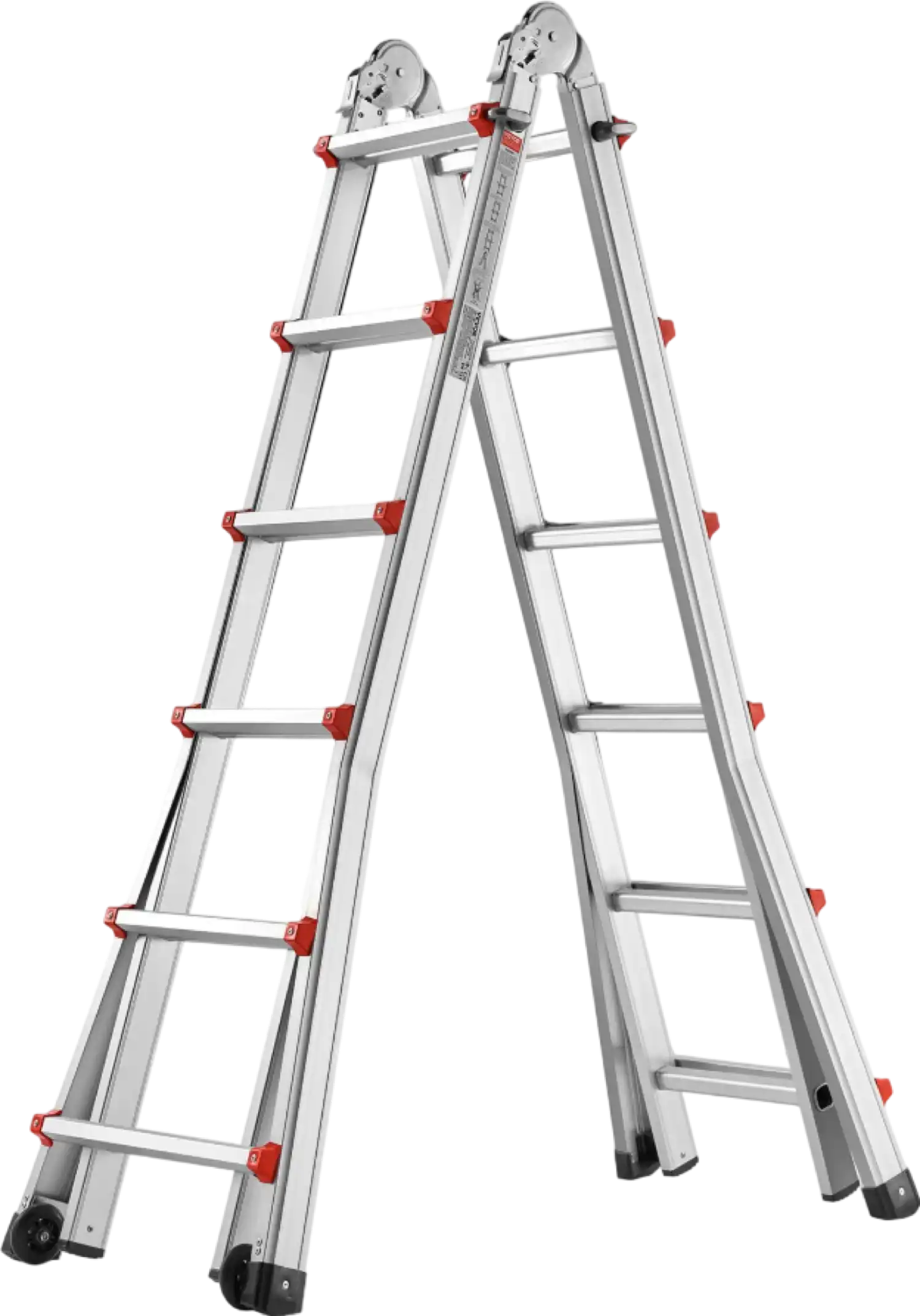 Vevor Telescoping A-Frame Ladder 20.5' Aluminum 330 Lb Capacity with Wheels New