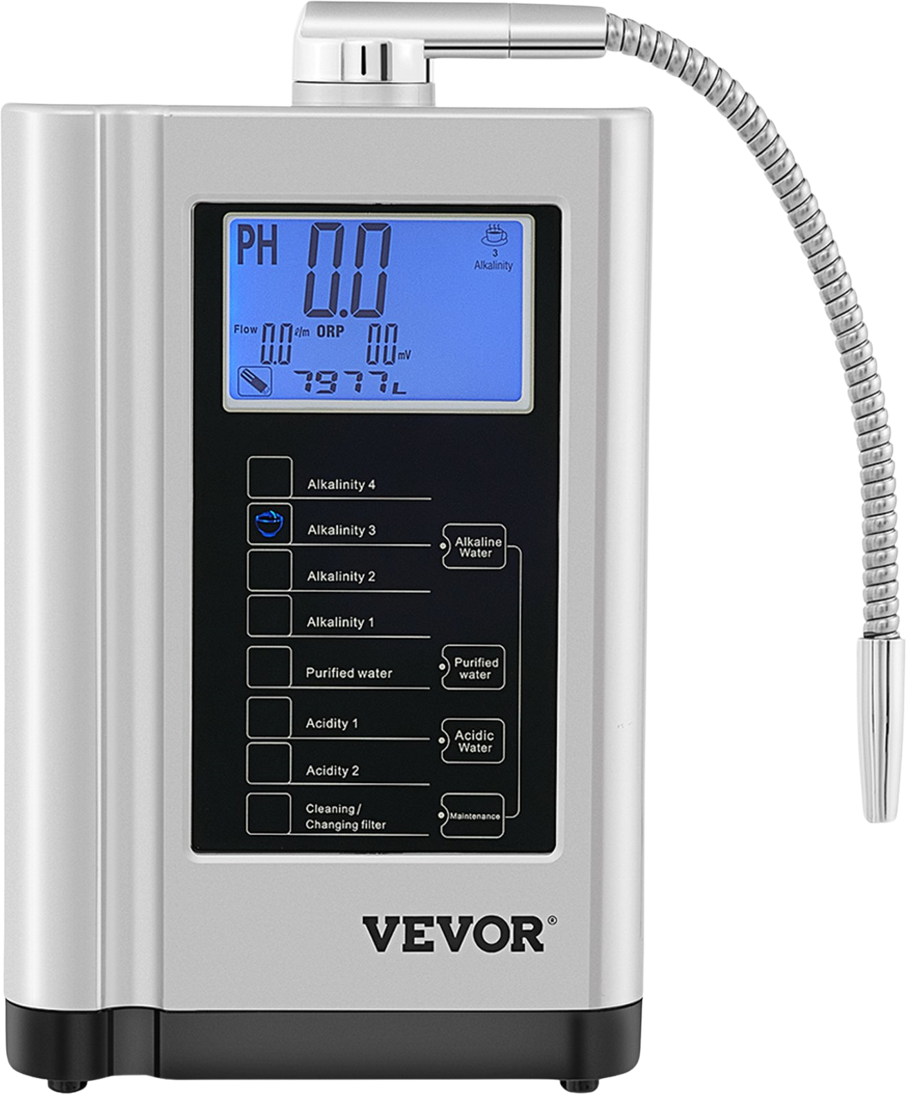 Vevor Water Ionizer Machine Home Alkaline Acid Filtration 5 Plate with 6000L Replaceable Filter New