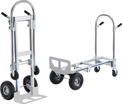 Vevor Hand Truck 2-in-1 Aluminum Convertible Dolly 800 Lbs Capacity Utility Cart with Rubber Wheels New