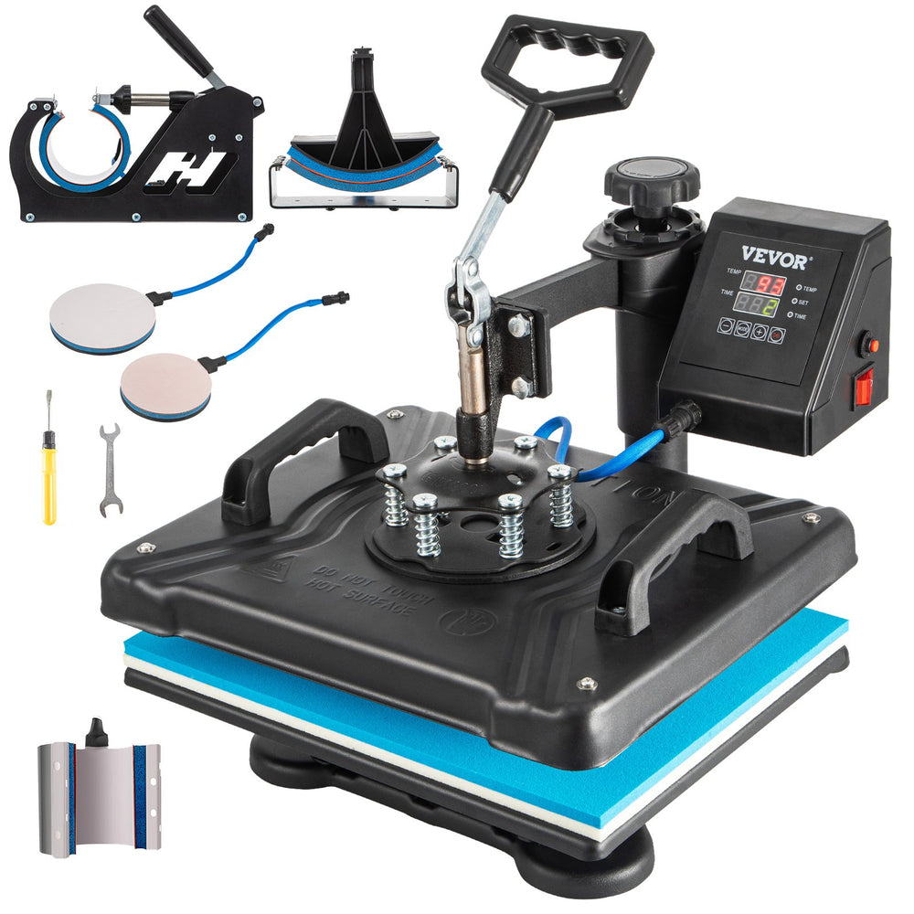 Vevor Heat Press Machine 12" x 15" 360° Swing Away Digital Sublimation 6-in-1 Combo 1050W New