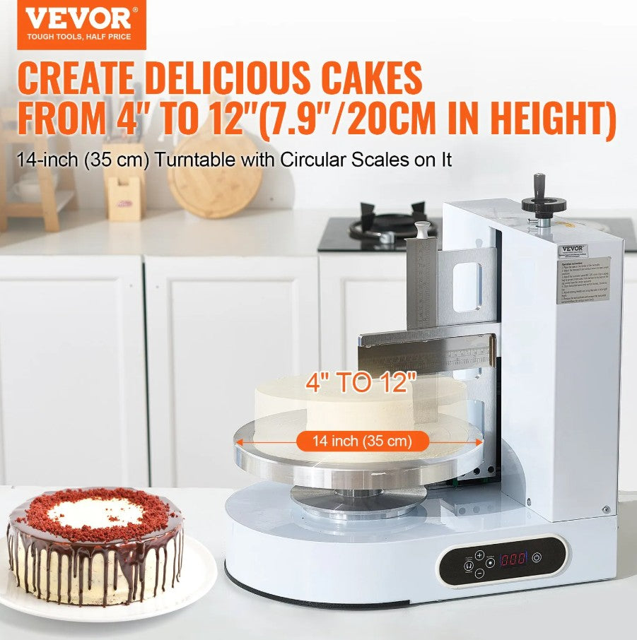 Vevor Cake Decorating Machine for 4"–12" Cakes with Adjustable Height and Turntable Speed New