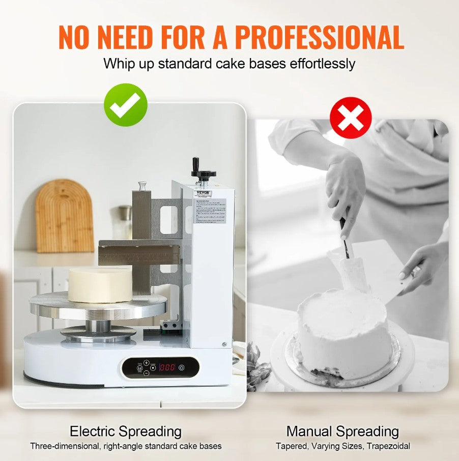 Vevor Cake Decorating Machine for 4"–12" Cakes with Adjustable Height and Turntable Speed New
