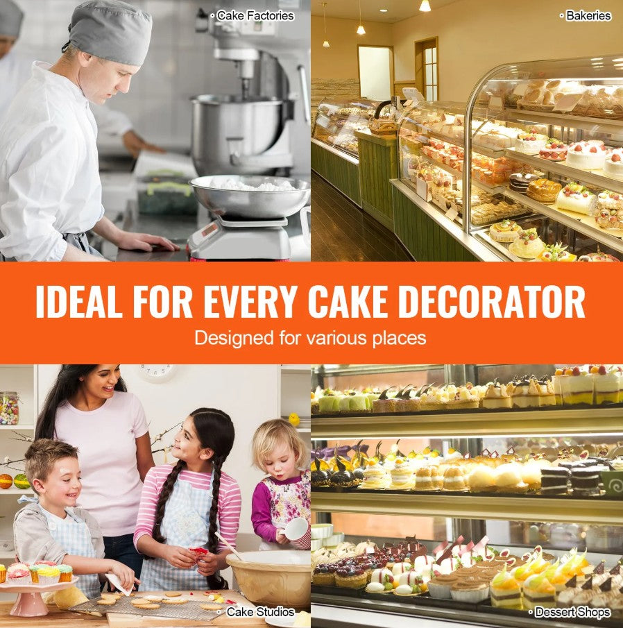 Vevor Cake Decorating Machine for 4"–12" Cakes with Adjustable Height and Turntable Speed New