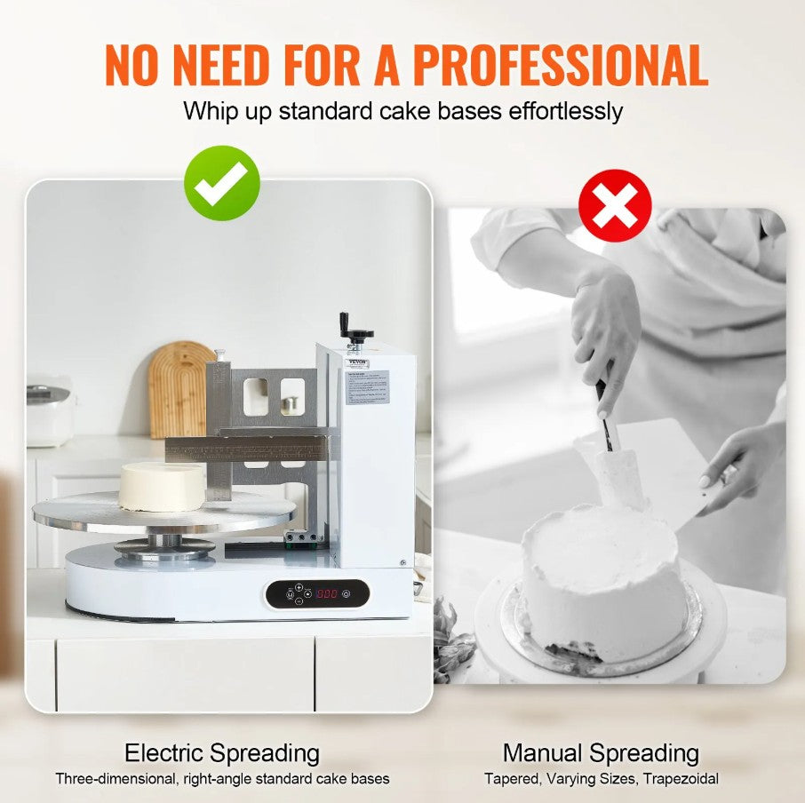 Vevor Electric Cake Decorating Machine 4" to 16" Cakes Adjustable Turntable New