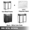 Vevor DJ Booth Facade 20" x 40" Table Top Foldable Metal Frame Height Adjustable Black and White Scrims New