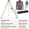 Vevor Confined Space Tripod Kit 1800 Lbs. Winch 7' Legs 98' Cable 32.8' Fall Arrester and Rescue Harness New