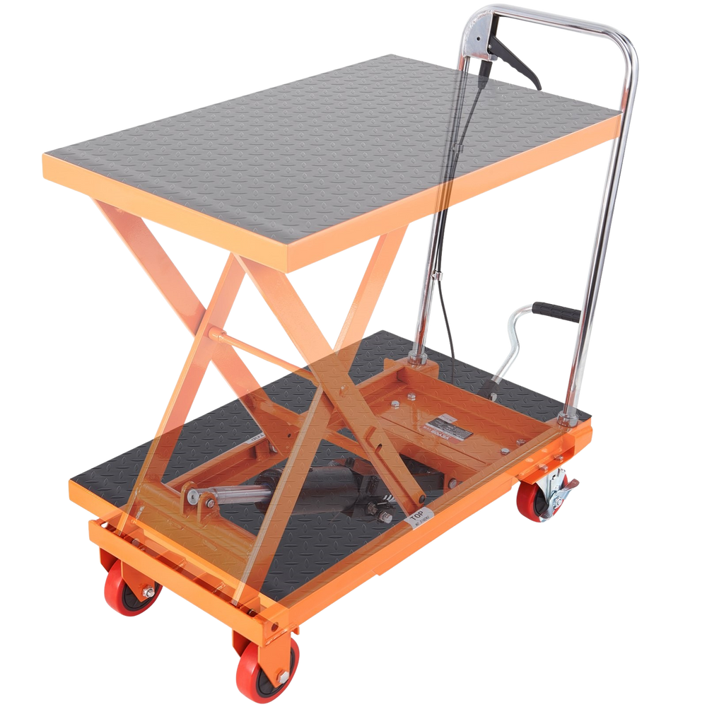 Vevor Hydraulic Lift Table Cart 500 Lbs Capacity Manual Single Scissor 28.5" Maximum Lift Height New