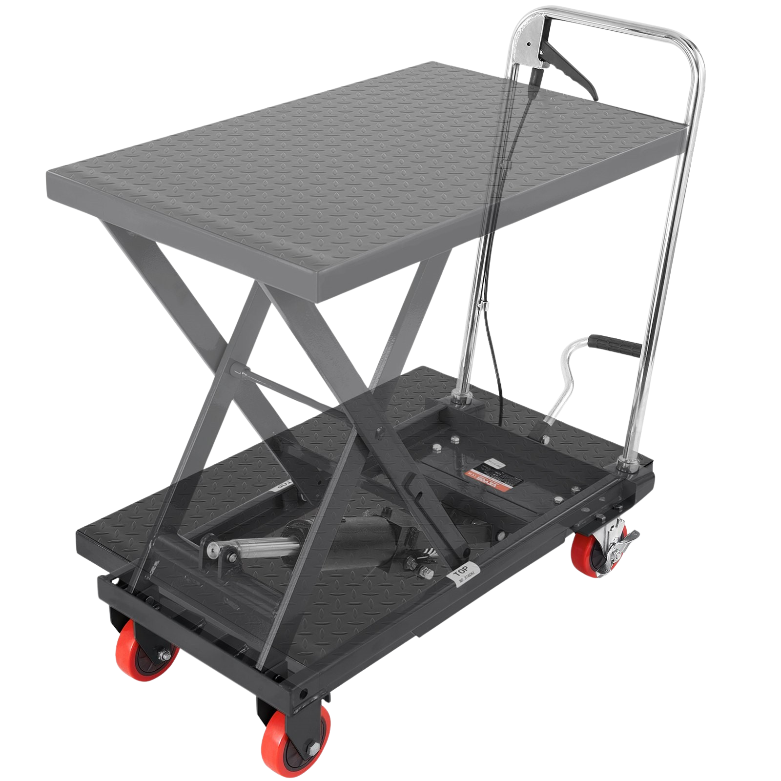 Vevor Hydraulic Lift Table Cart 500 Lbs Capacity Manual Single Scissor 28.5