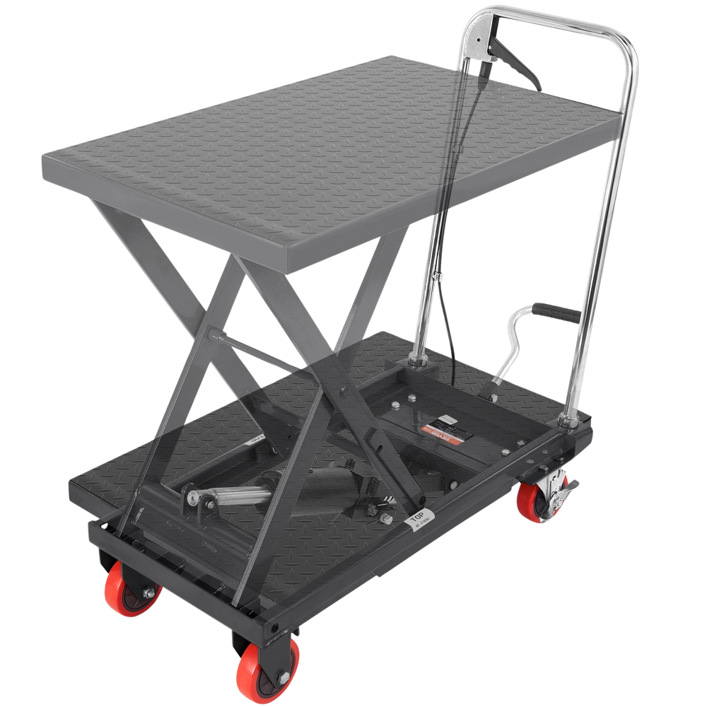 Vevor Hydraulic Lift Table Cart 500 Lbs Capacity Manual Single Scissor 28.5" Maximum Lift Height New