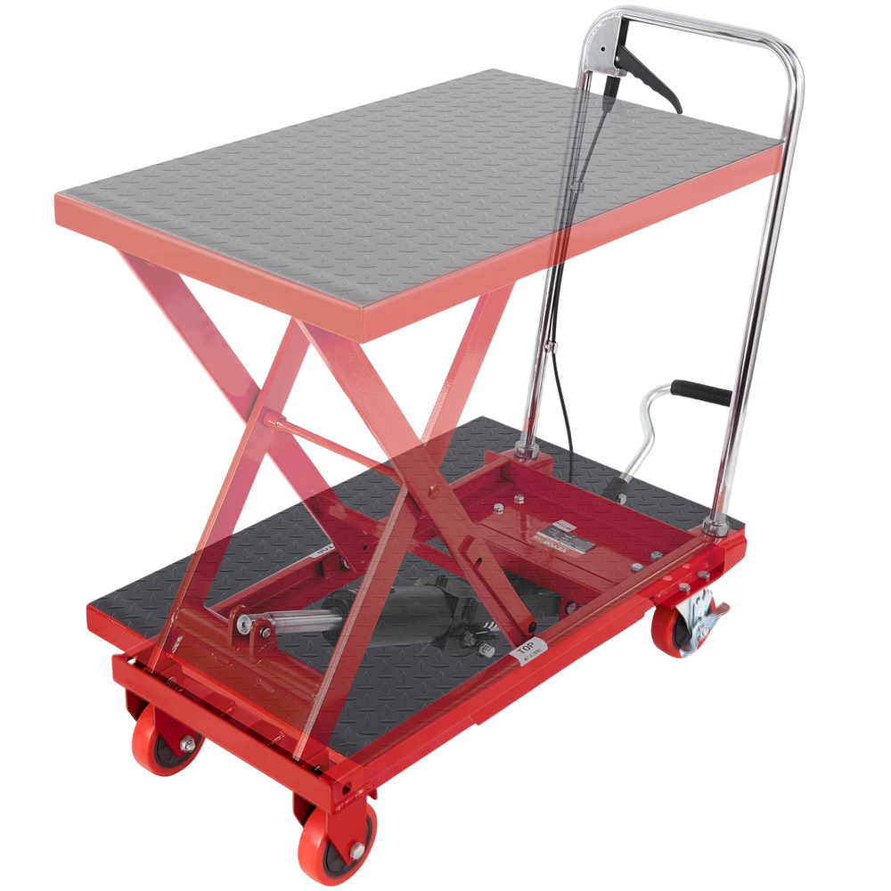 Vevor Hydraulic Lift Table Cart 500 Lbs Capacity Manual Single Scissor 28.5" Maximum Lift Height New