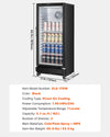 Vevor Commercial Beverage Refrigerator 5.7 Cu. Ft. Glass Door LED Lighting and Adjustable Shelves New
