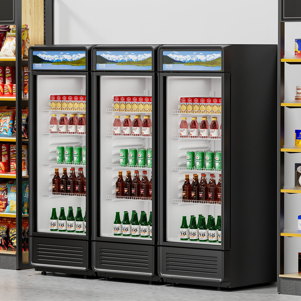 Vevor Commercial Beverage Refrigerator 6.9 Cu. Ft. Glass Door LED Lighting and Adjustable Shelves New