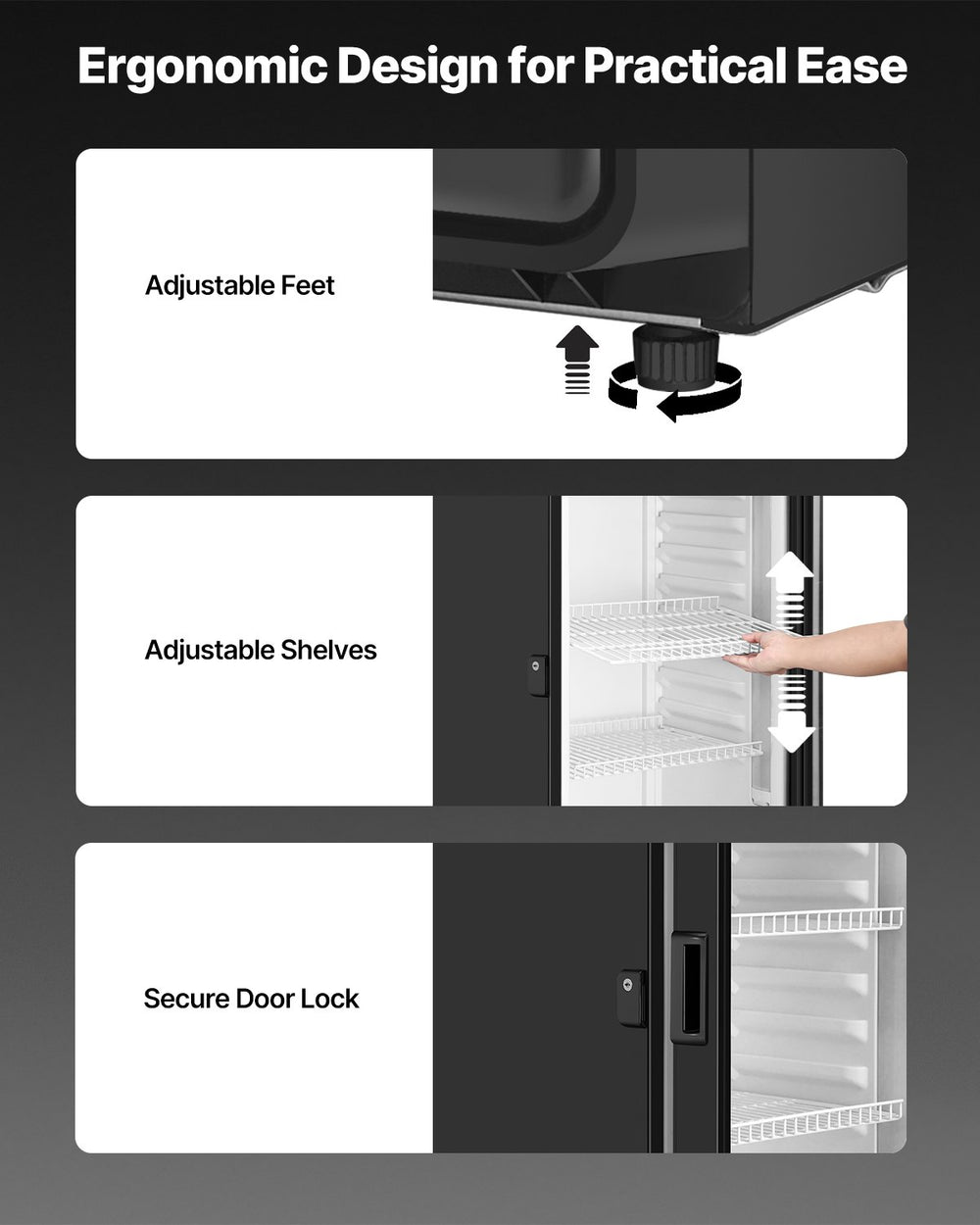 Vevor Commercial Beverage Refrigerator 6.9 Cu. Ft. Glass Door LED Lighting and Adjustable Shelves New