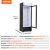 Vevor Merchandiser Refrigerator 9.7 Cu. Ft. Glass Door Beverage Display Cooler with 4 Adjustable Shelves New