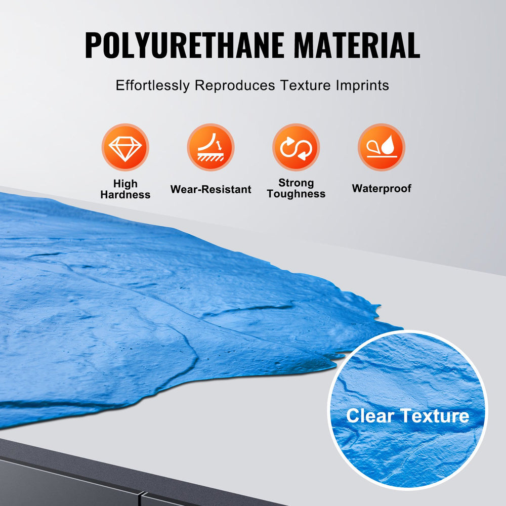 Vevor Concrete Stamping Mats 36" and 19.69" Wood-Like Pattern 4 PCS Polyurethane New