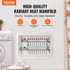 Vevor 10-Branch Radiant Heat Manifold for 1/2" PEX Tubing and Dual Temperature Gauges New