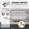 Vevor 10-Branch Radiant Heat Manifold for 1/2" PEX Tubing and Dual Temperature Gauges New