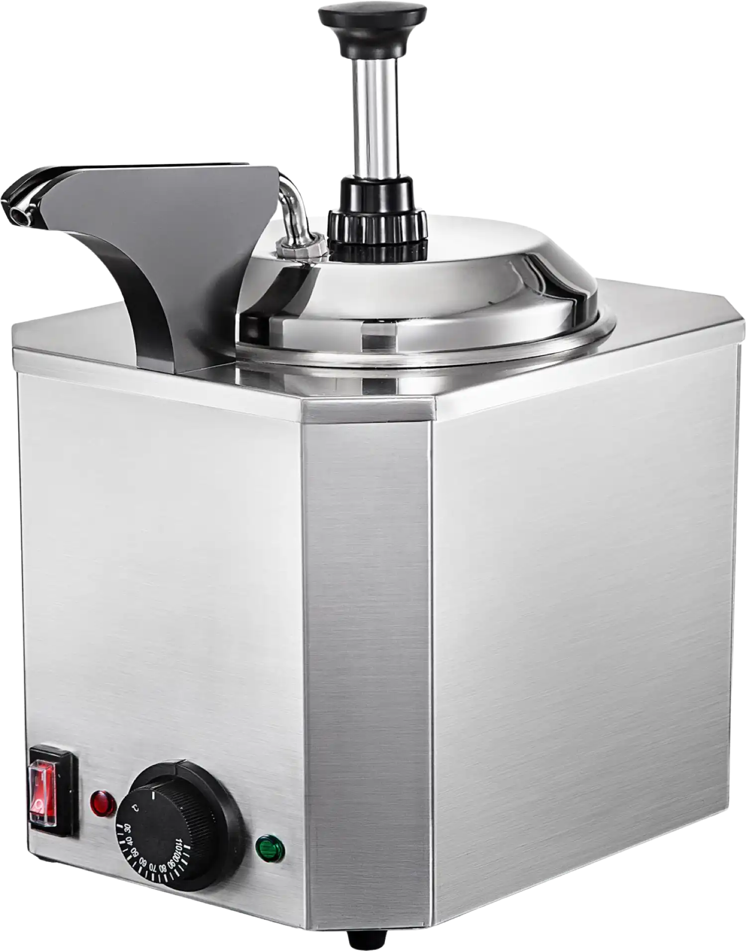 Vevor Cheese Warmer with Pump 2.4 Qt Capacity 650W Stainless Steel Dispenser 86°F-230°F Temperature New
