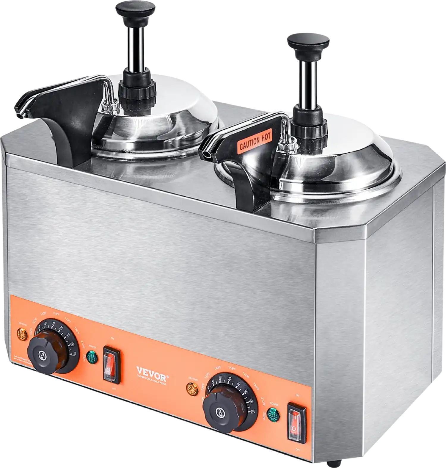 Vevor Electric Cheese Dispenser with 2 Heated Pumps 2.3 Qt Commercial 86-230°F Adjustable Temperature 650W New