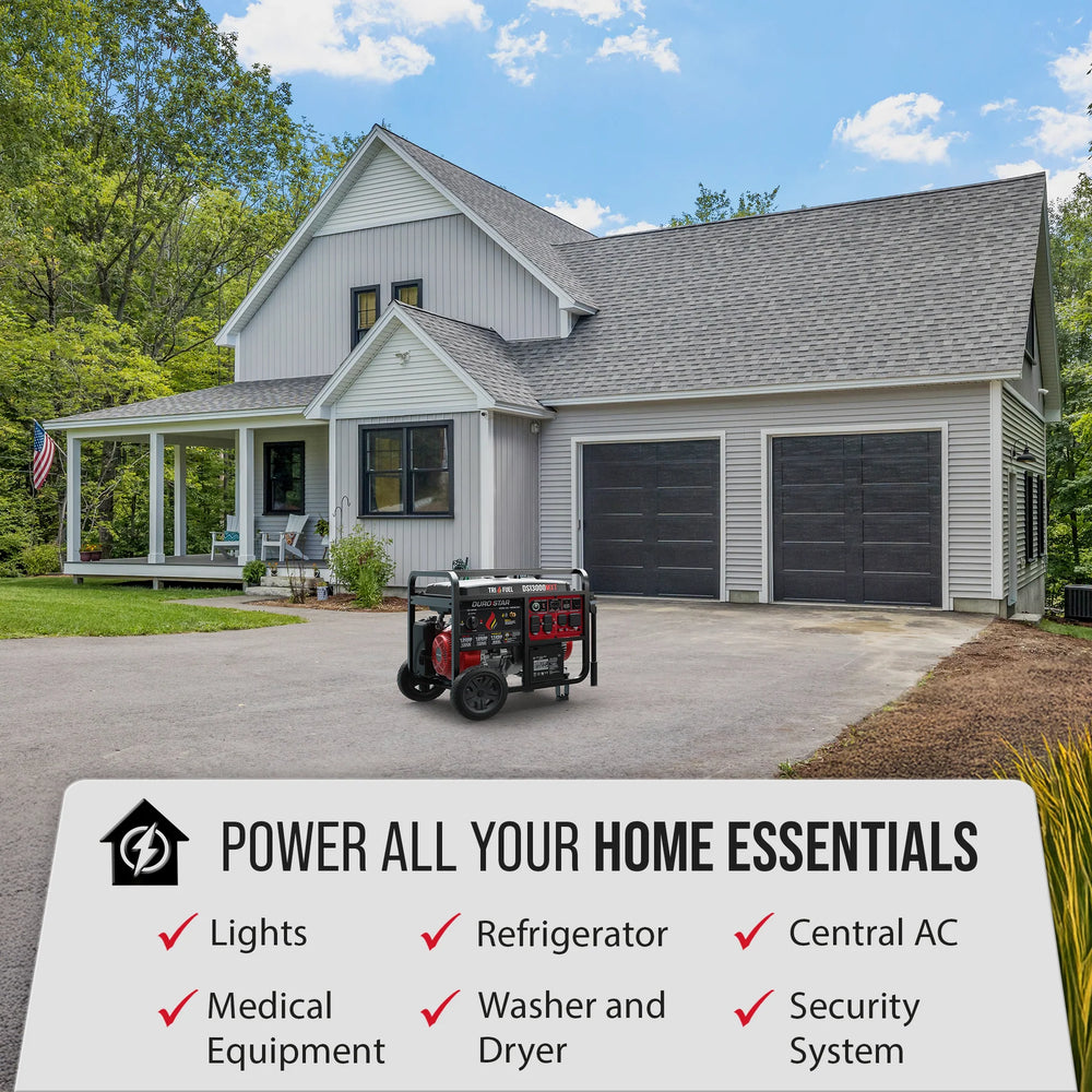 DuroStar DS13000MXT 10500W/13000W Generator Tri Fuel Gas Propane Natural Gas 50 Amp CO Alert Remote Start New
