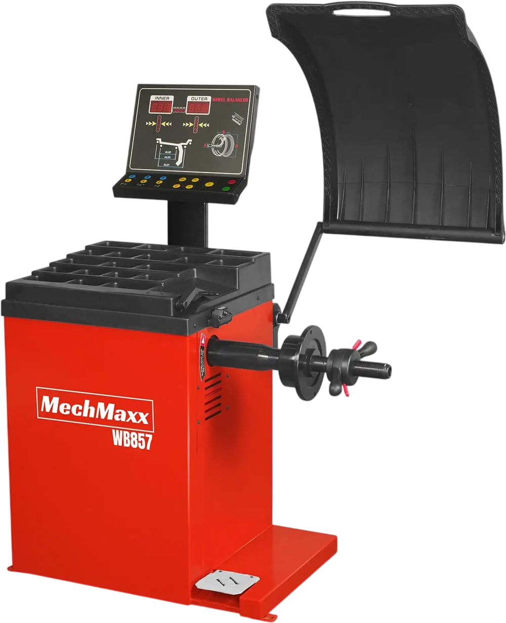 10-24" Rim Wheel Balancer Car Tire Balancing Machine 40 mm Shaft with Foot Pedal Brake,  Laser Guided and LED Illuminator,  WB857