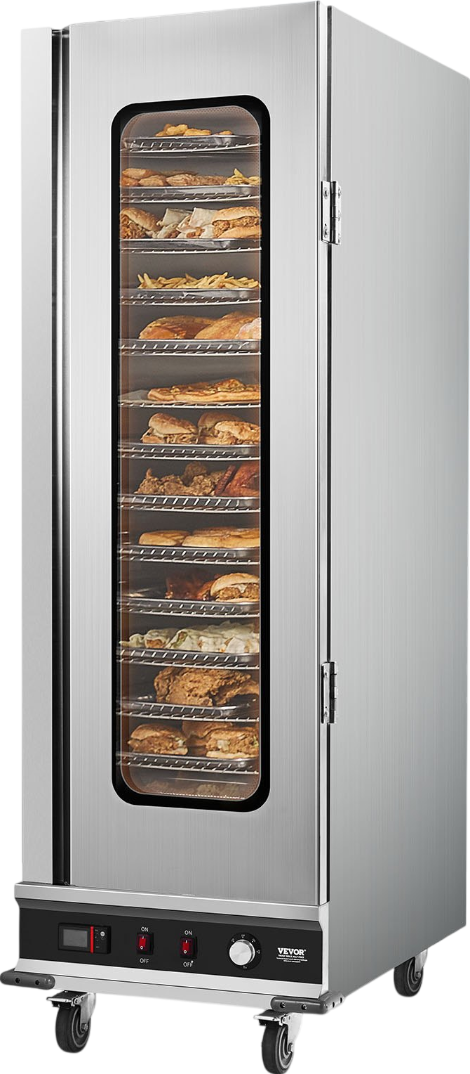 Vevor Food Warmer 16-Tier Cabinet Stainless Steel with Tempered Glass and Water Tray New