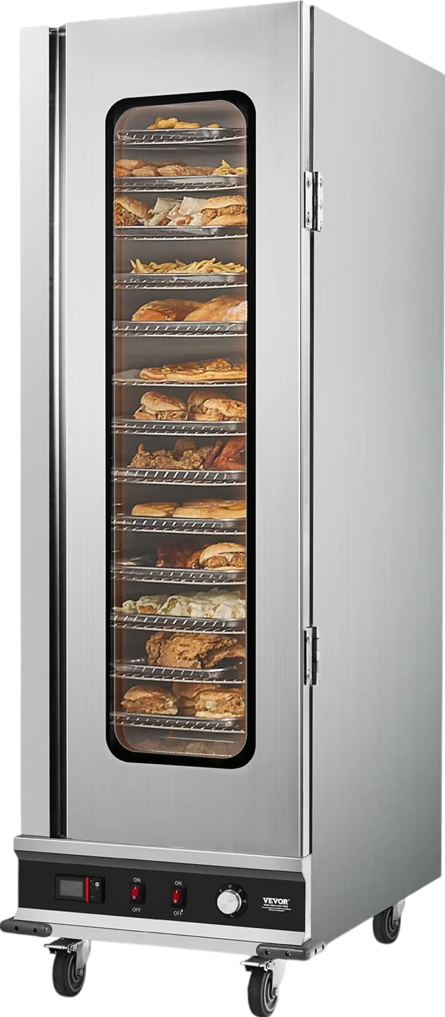 Vevor Food Warmer 16-Tier Cabinet Stainless Steel with Tempered Glass and Water Tray New