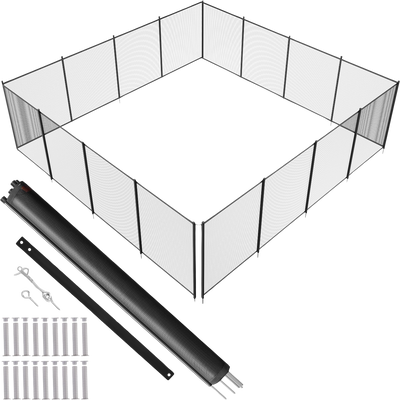 Vevor Pool Fence for Inground Pool 4' x 48' Black 340gms Teslin PVC Mesh Removable New