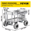 Vevor Beach Fishing Cart 500 lbs. Capacity 10" Balloon Tires Heavy-Duty Aluminum with 4 Rod Holders New