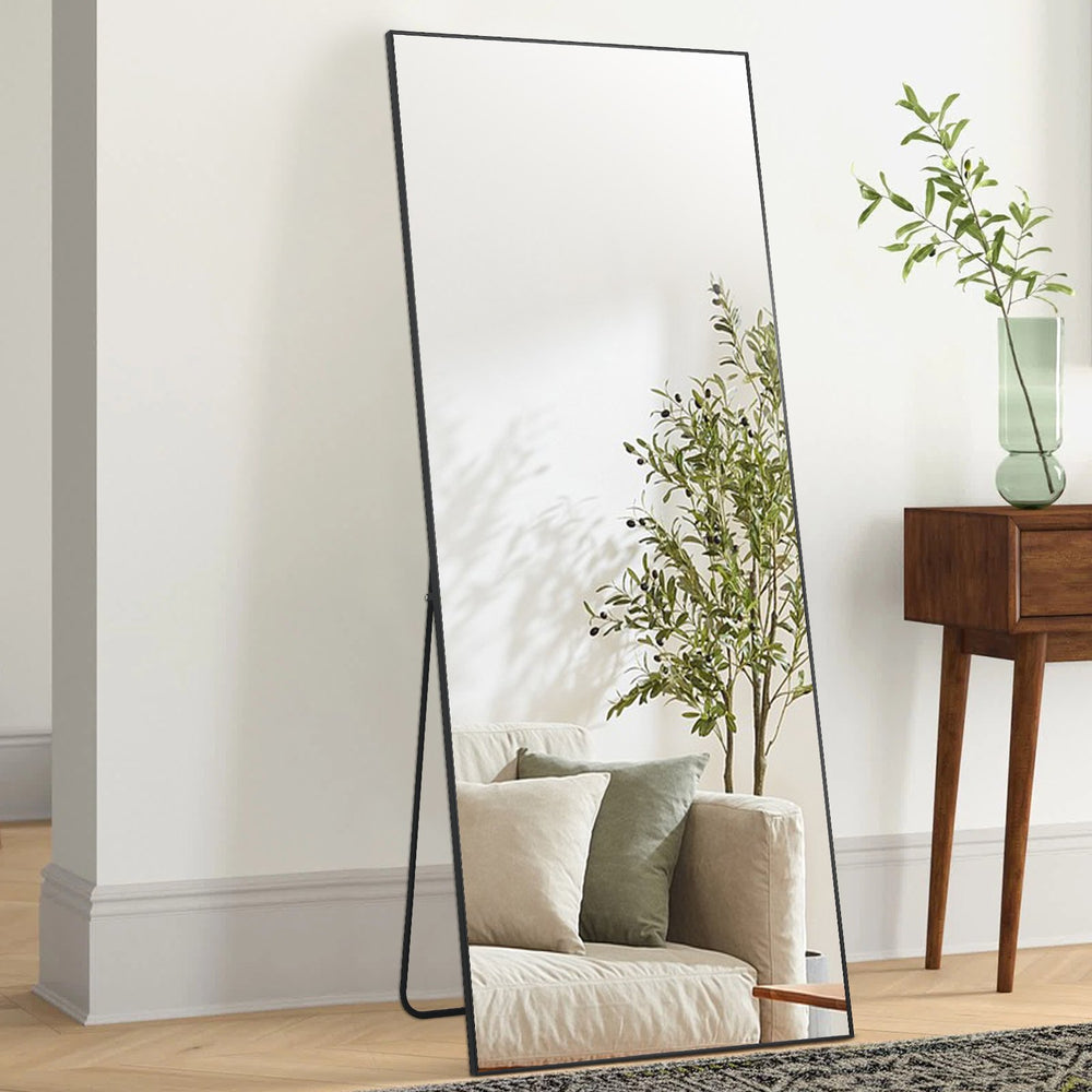 Vevor Full Length Mirror 71" x 31" Rectangular Floor Mirror with Stand Wall-Mounted Aluminum Alloy Frame New