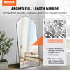 Vevor Full Length Mirror 71" x 32" Arched Floor Mirror with Stand Wall-Mounted Aluminum Alloy Frame New