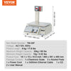 Vevor Digital Price Computing Scale 66 Lbs. Commercial Scale with Dual-Sided LCD & LED Display Built-In Label Printer New